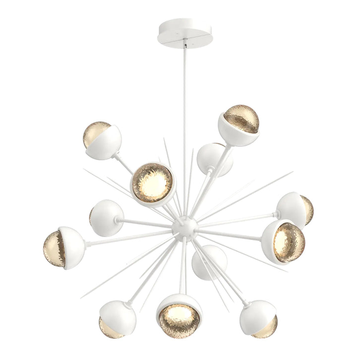 Cabochon Starburst Chandelier by Hammerton Studio Large in Salt White with Amber glass