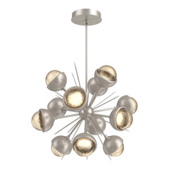 Cabochon Starburst Chandelier by Hammerton Studio Medium in Beige Silver with Amber glass