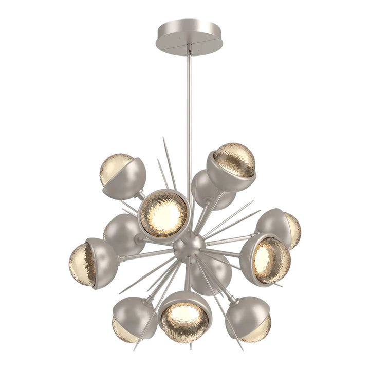 Cabochon Starburst Chandelier by Hammerton Studio Medium in Beige Silver with Amber glass