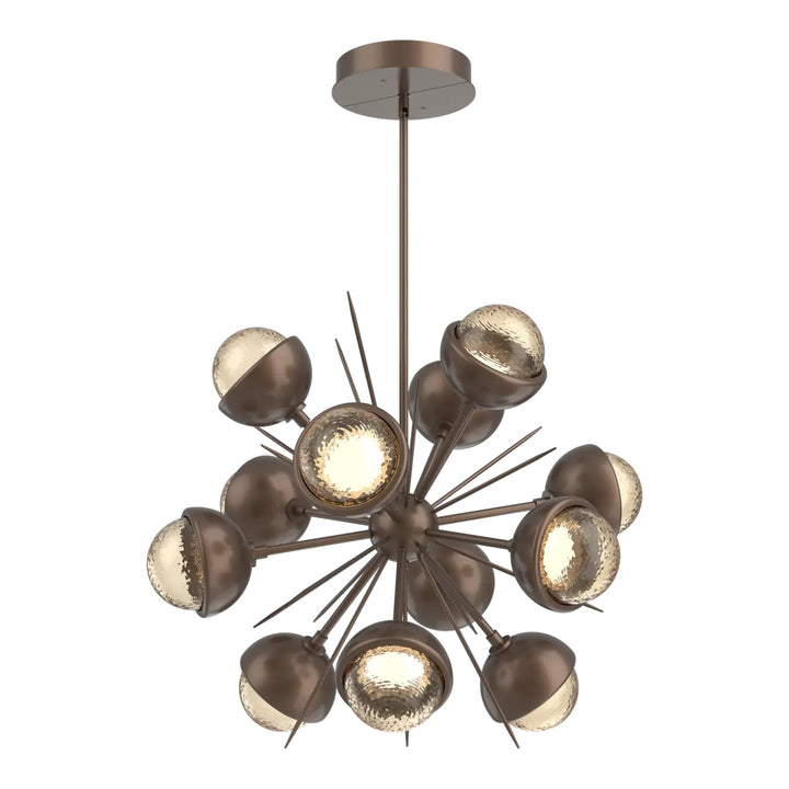Cabochon Starburst Chandelier by Hammerton Studio Medium in Burnished Bronze with Amber glass