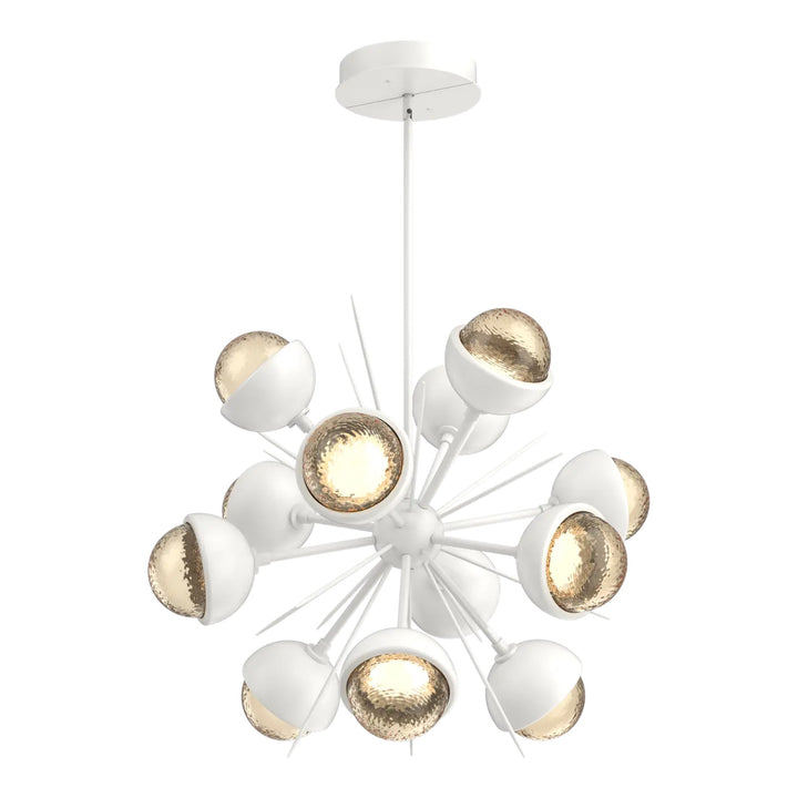 Cabochon Starburst Chandelier by Hammerton Studio Medium in Salt White with Amber glass