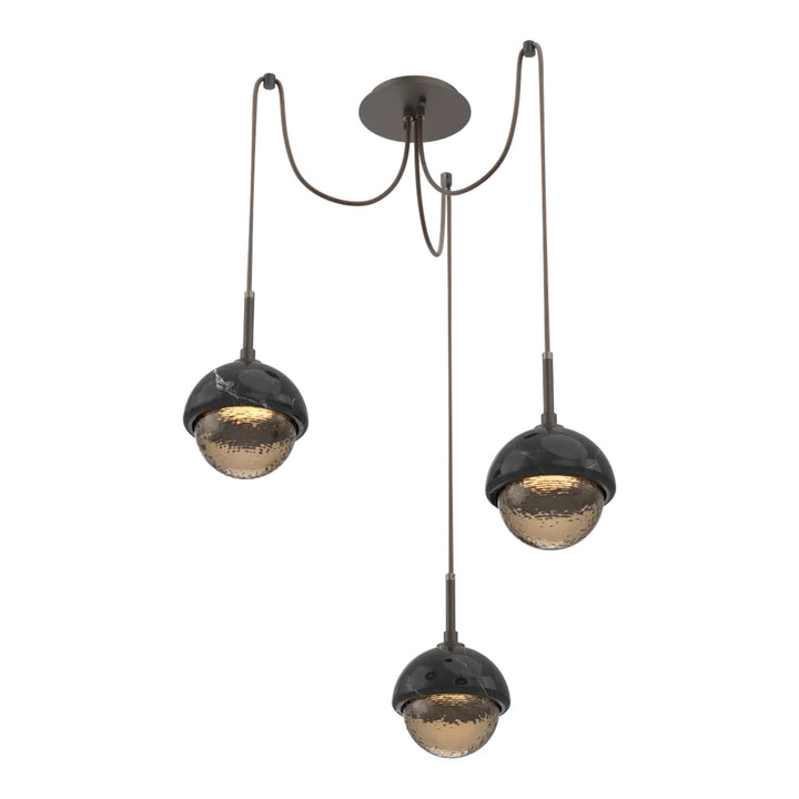 Cabochon Swag Chandelier by Hammerton Studio with Black Marble accent