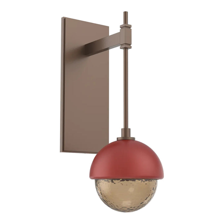 Cabochon Tempo Sconce by Hammerton Studio with Cinnamon Red accent