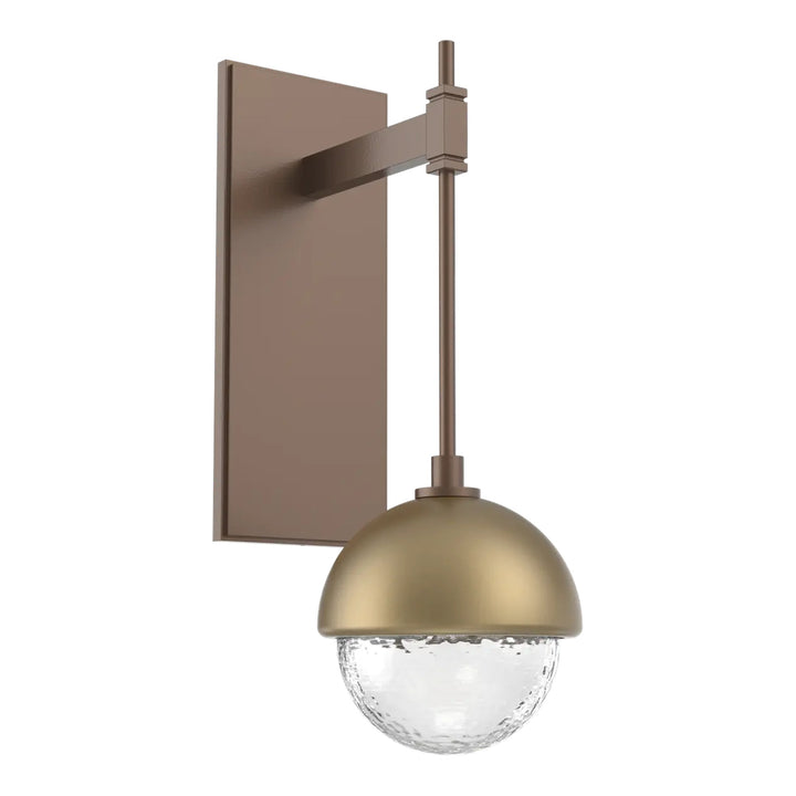 Cabochon Tempo Sconce by Hammerton Studio in Burnished Bronze with Clear glass
