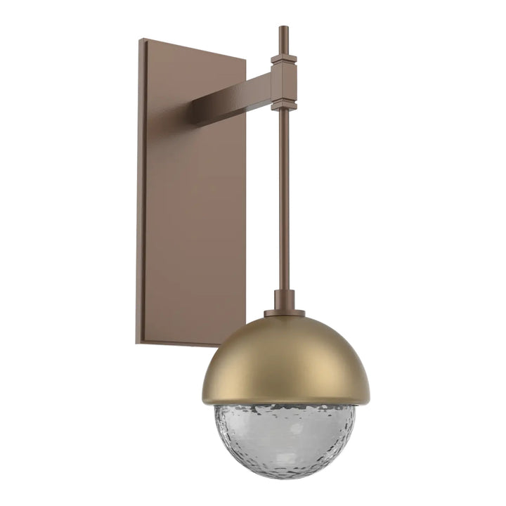 Cabochon Tempo Sconce by Hammerton Studio in Burnished Bronze with Smoke glass