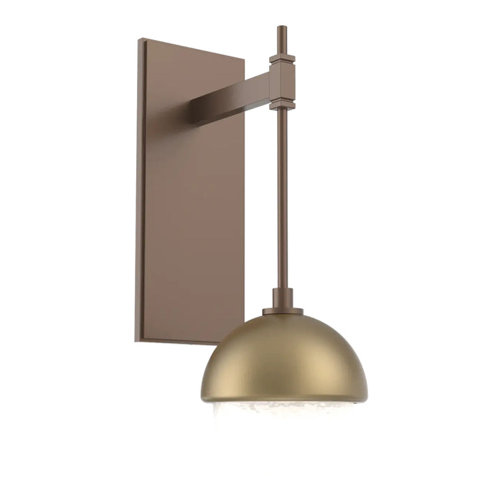 Cabochon Tempo Sconce by Hammerton Studio in Burnished Bronze with White glass