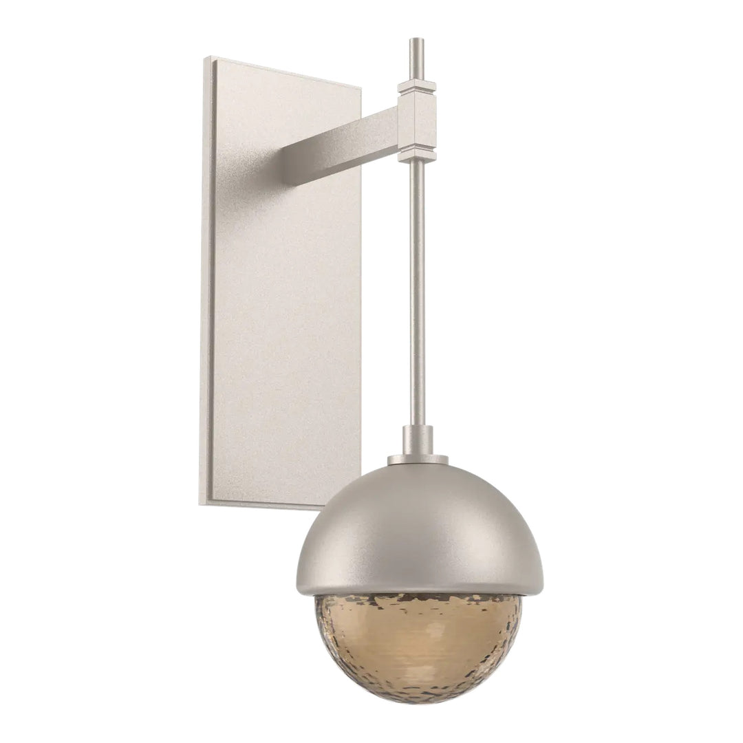 Cabochon Tempo Sconce by Hammerton Studio in Beige Silver with Bronze glass