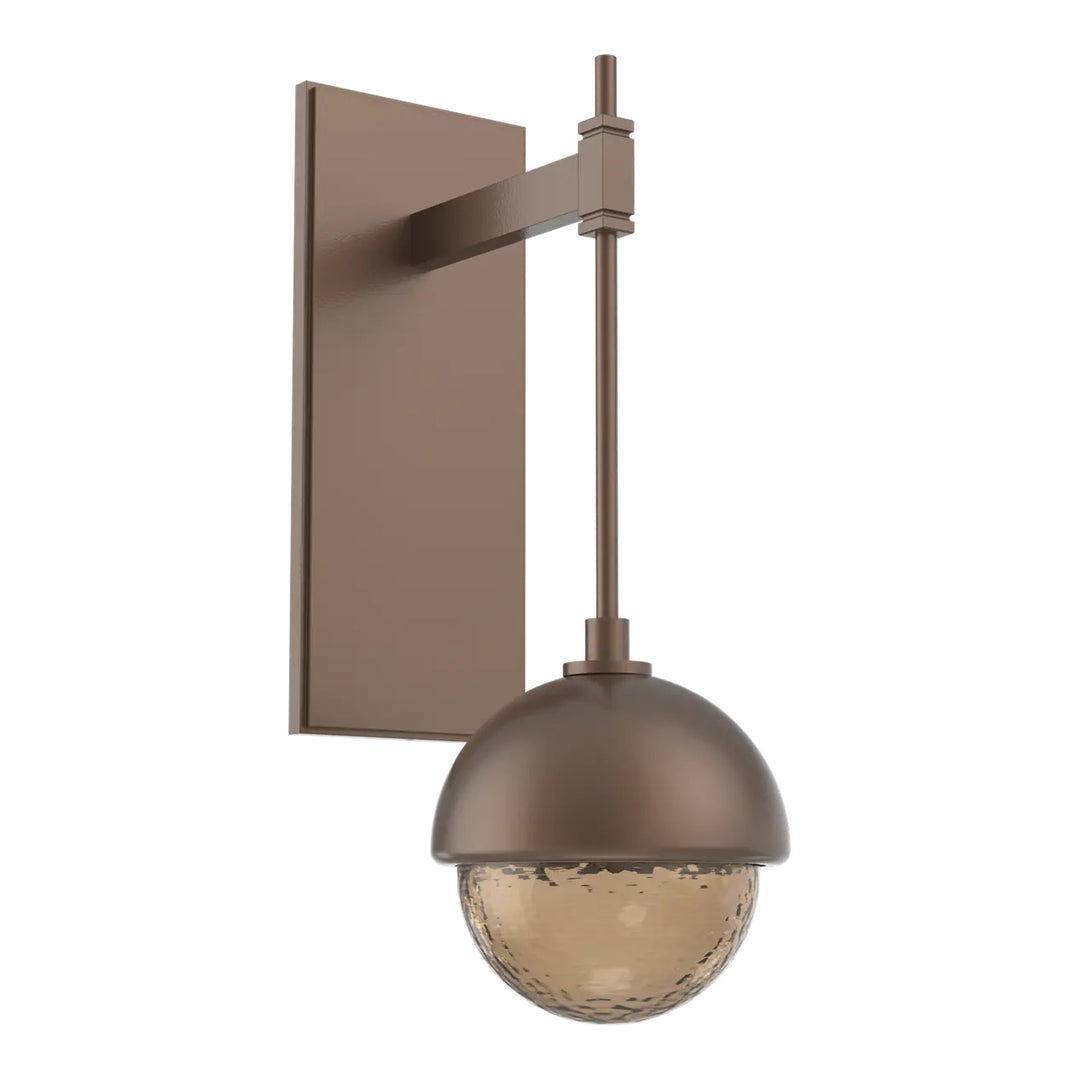 Cabochon Tempo Sconce by Hammerton Studio in Burnished Bronze with Bronze glass