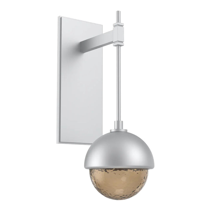 Cabochon Tempo Sconce by Hammerton Studio in Classic Silver with Bronze glass