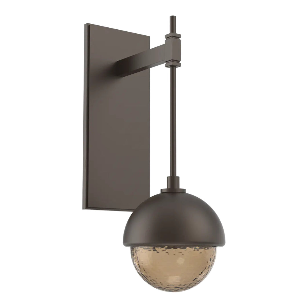 Cabochon Tempo Sconce by Hammerton Studio in Flat Bronze with Bronze glass