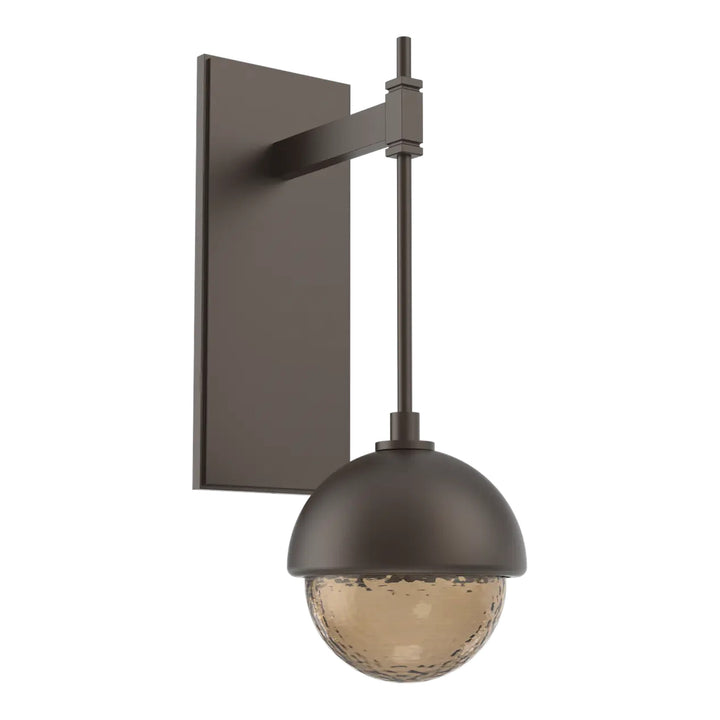 Cabochon Tempo Sconce by Hammerton Studio in Flat Bronze with Bronze glass