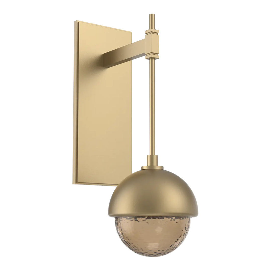 Cabochon Tempo Sconce by Hammerton Studio in Gilded Brass with Bronze glass