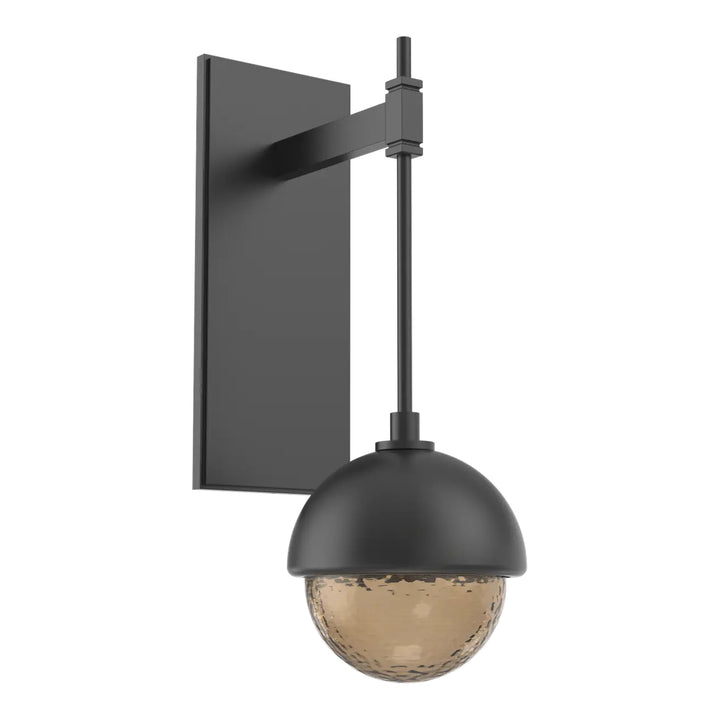 Cabochon Tempo Sconce by Hammerton Studio in Matte Black with Bronze glass