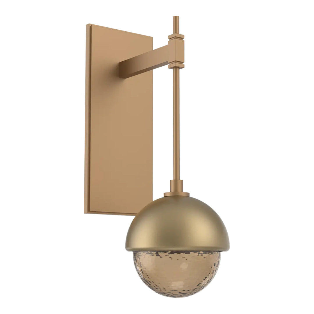 Cabochon Tempo Sconce by Hammerton Studio in Novel Brass with Bronze glass