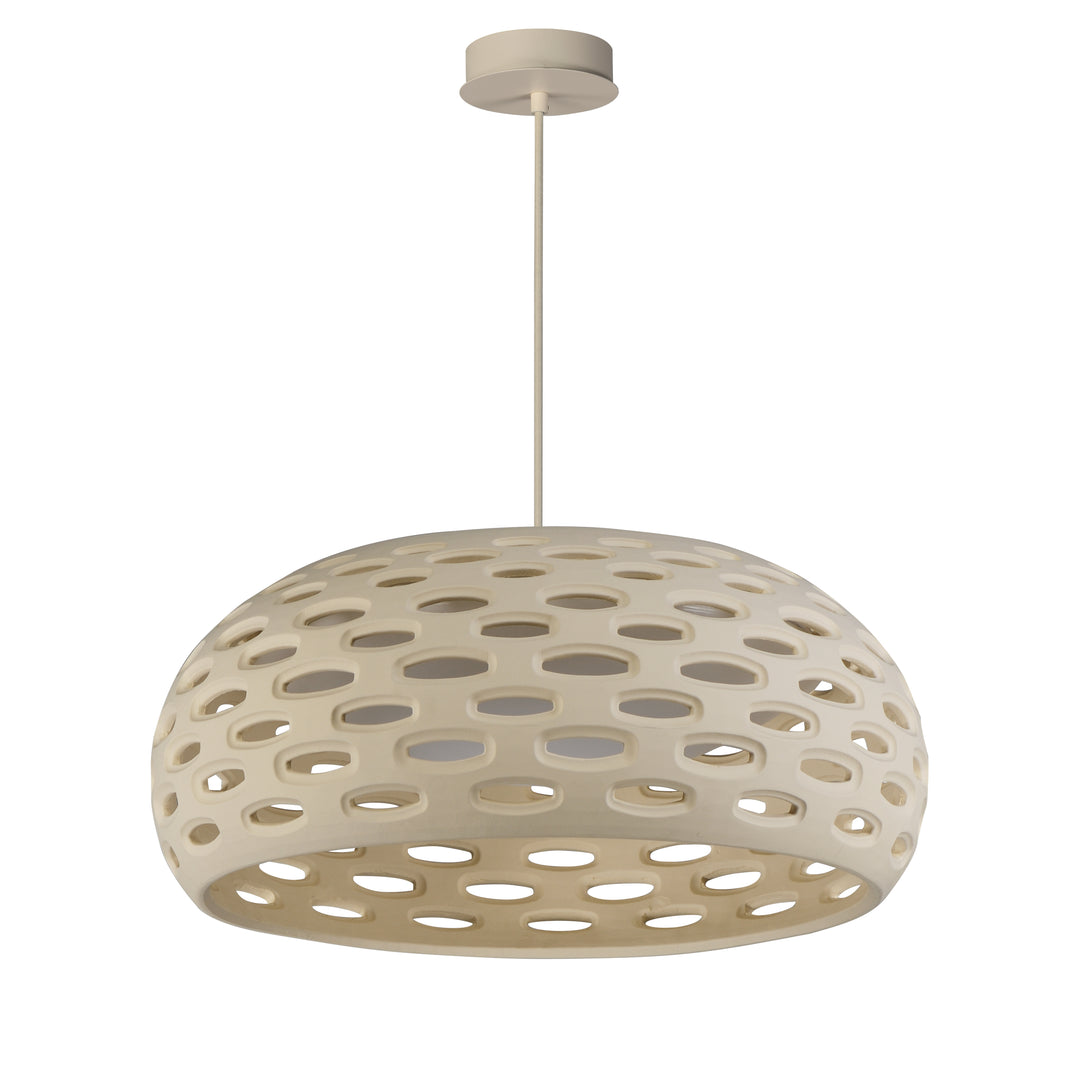 Cambria Large LED Pendant - 5CCT by ET2 Lighting in Oyster, front view