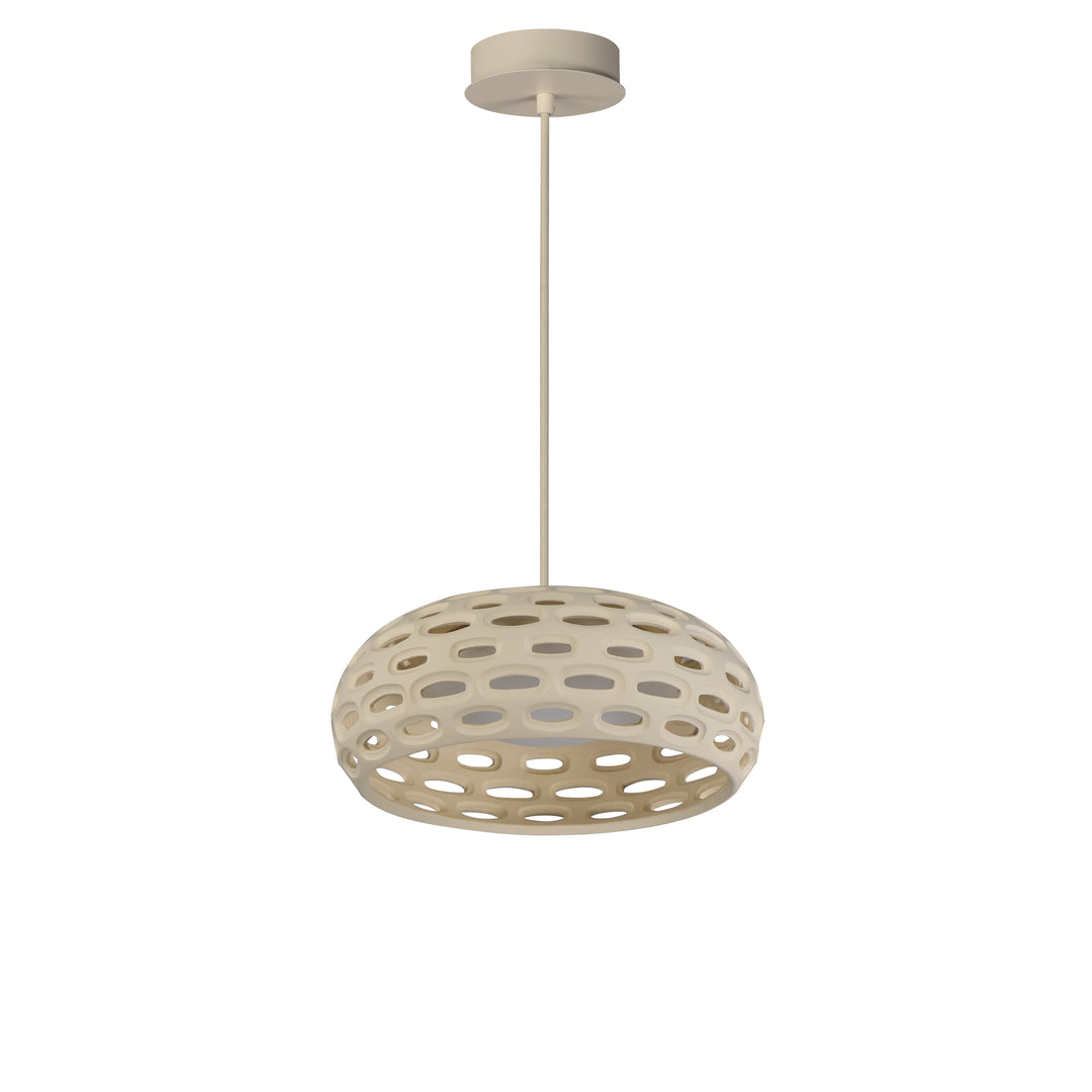 Cambria Small LED Pendant - 5CCT by ET2 Lighting in Oyster, front view