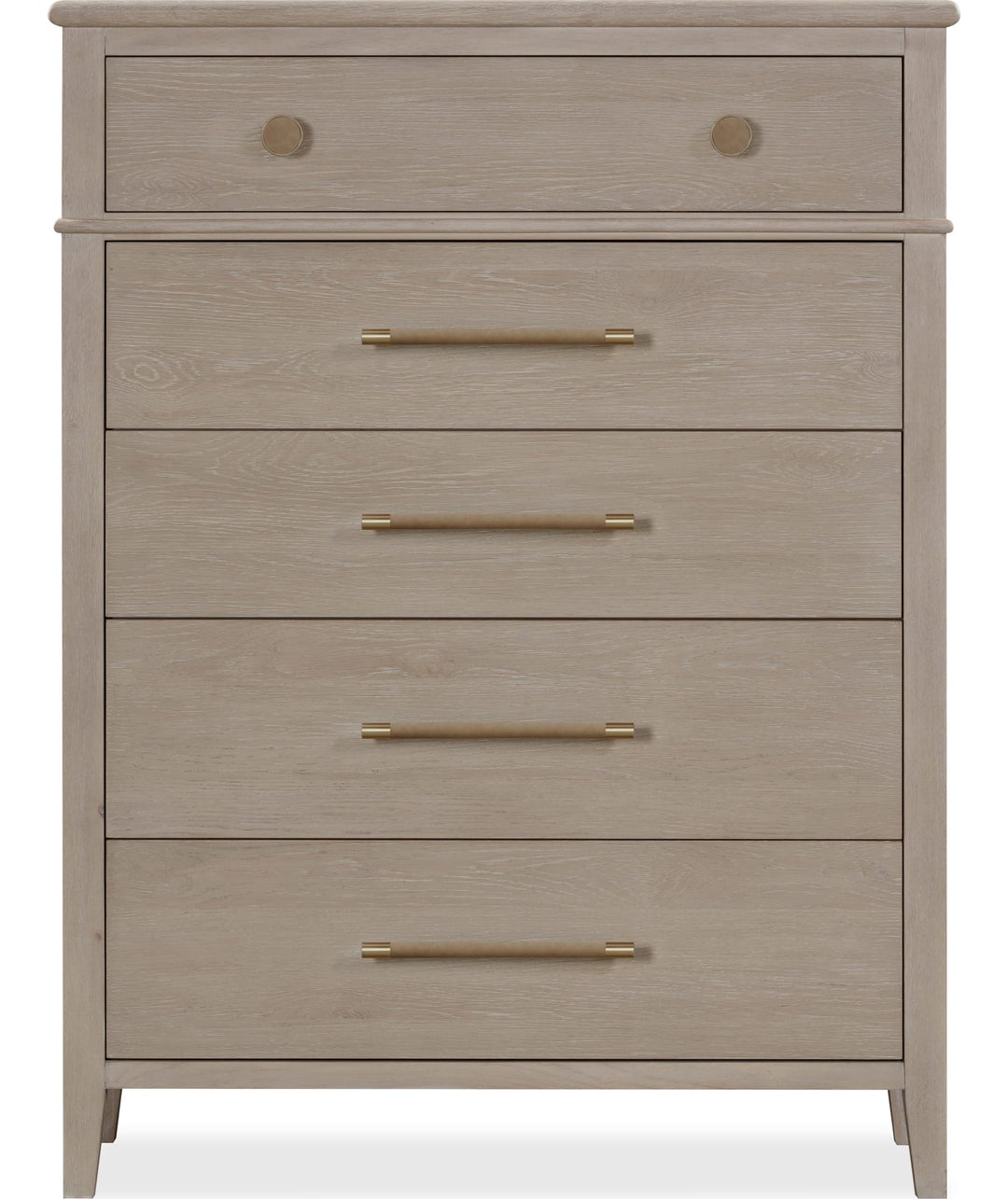 Camden Five Drawer Chest in Chai — on a white background