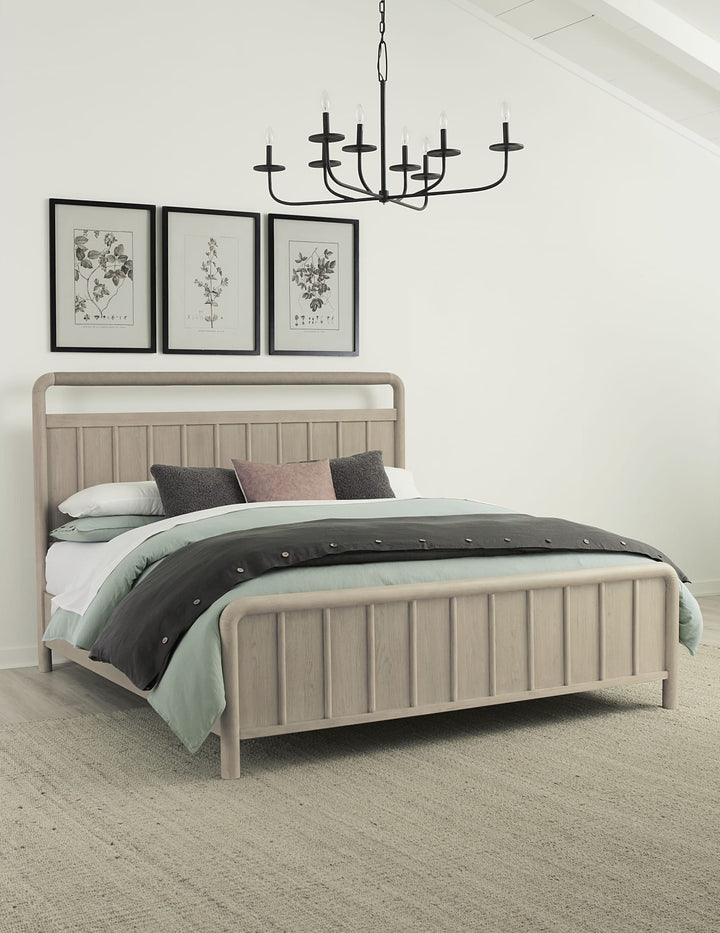 Camden Shiplap Platform Bed in Chai styled in a bedroom