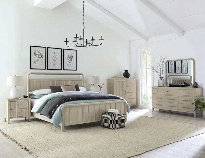 Camden Shiplap Platform Bed in Chai styled in a bedroom