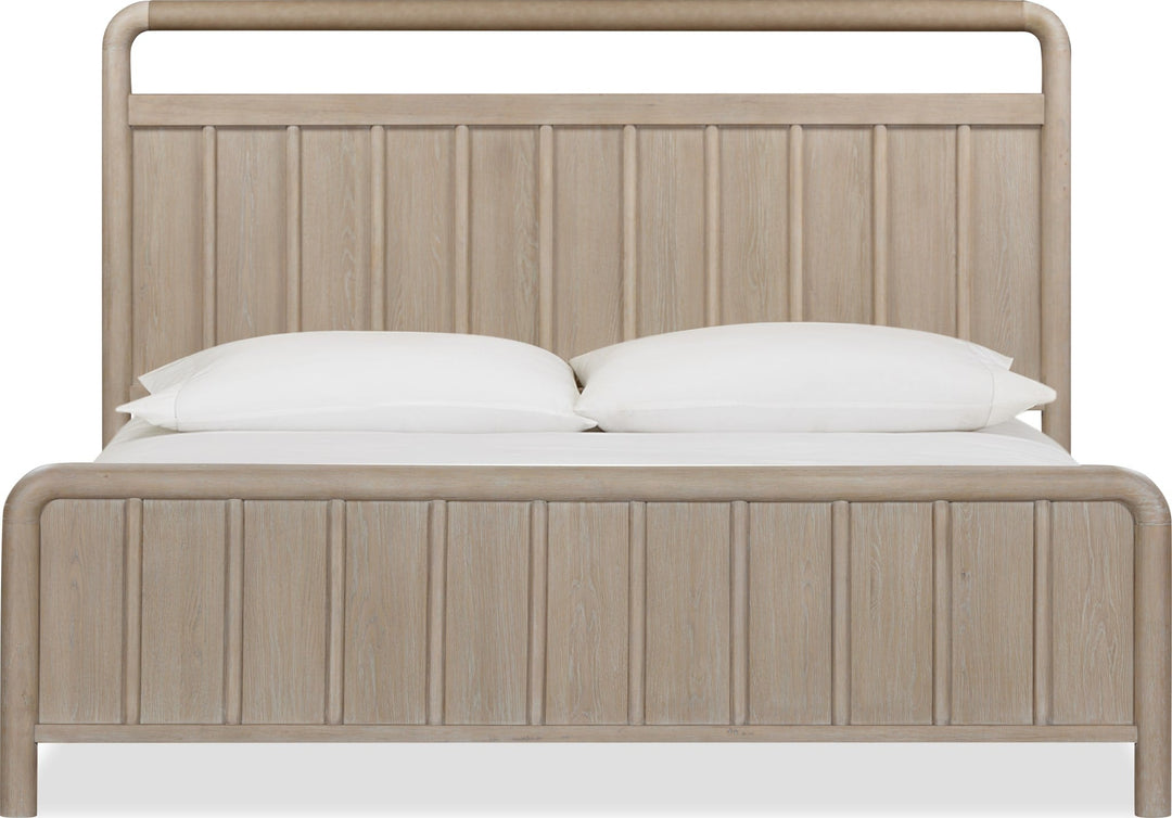 Camden Shiplap Platform Bed in Chai — white background, front view