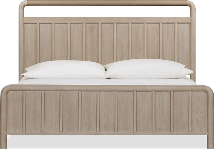 Camden Shiplap Platform Bed in Chai — white background, front view