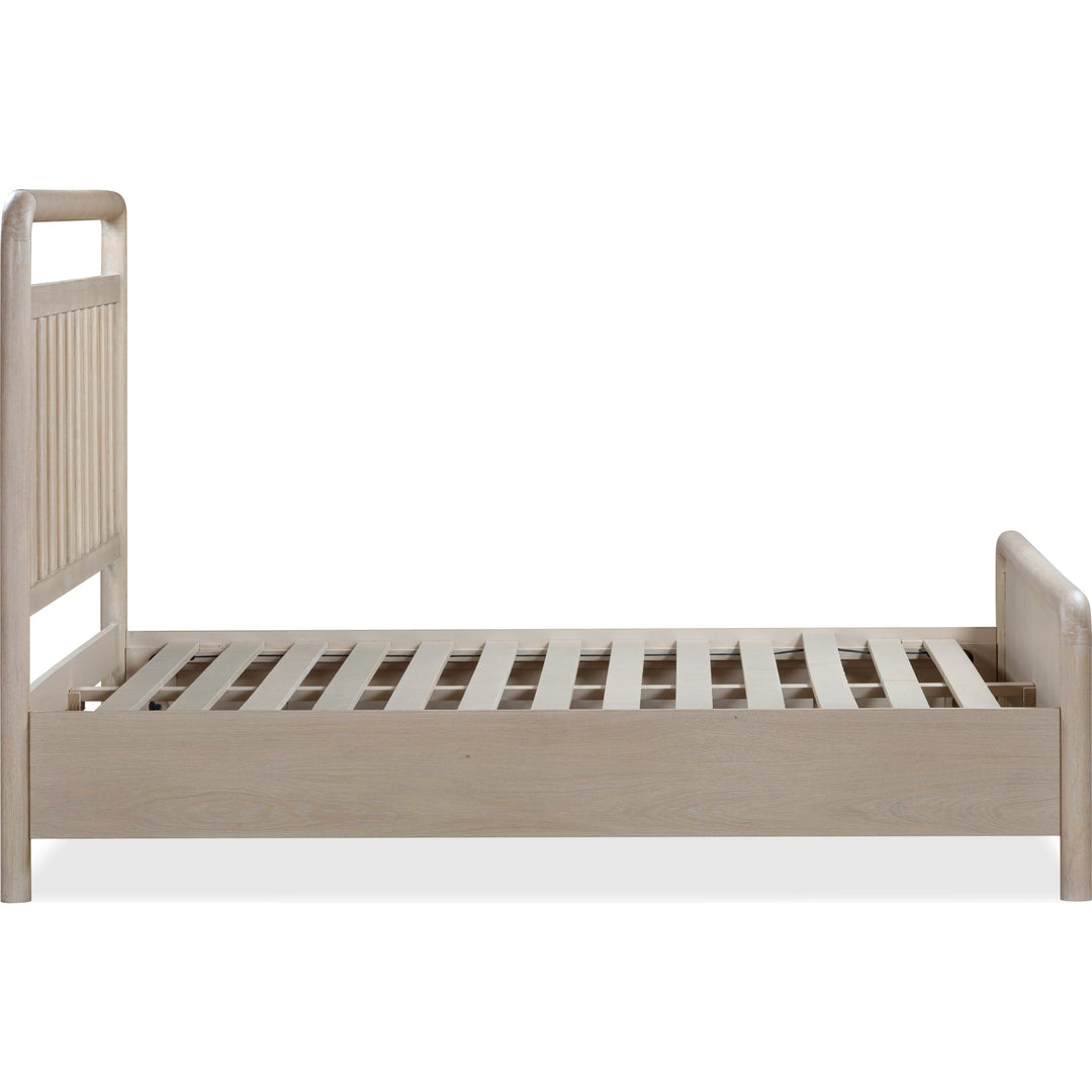 Camden Shiplap Platform Bed in Chai — side view showing slat platform