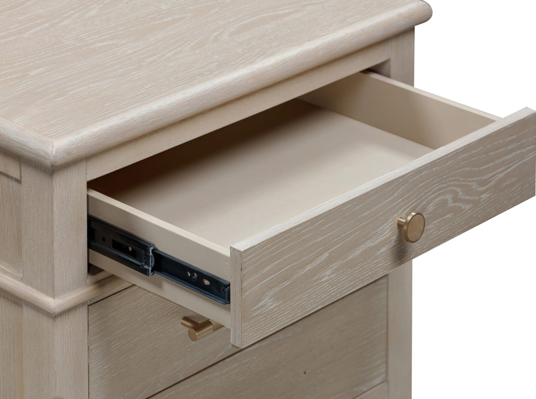 Camden Three Drawer Nightstand in Chai — detail view