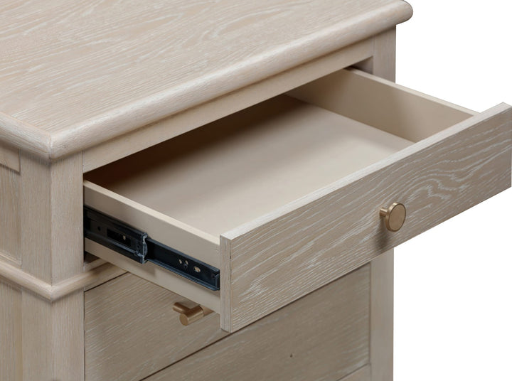 Camden Three Drawer Nightstand in Chai — detail view