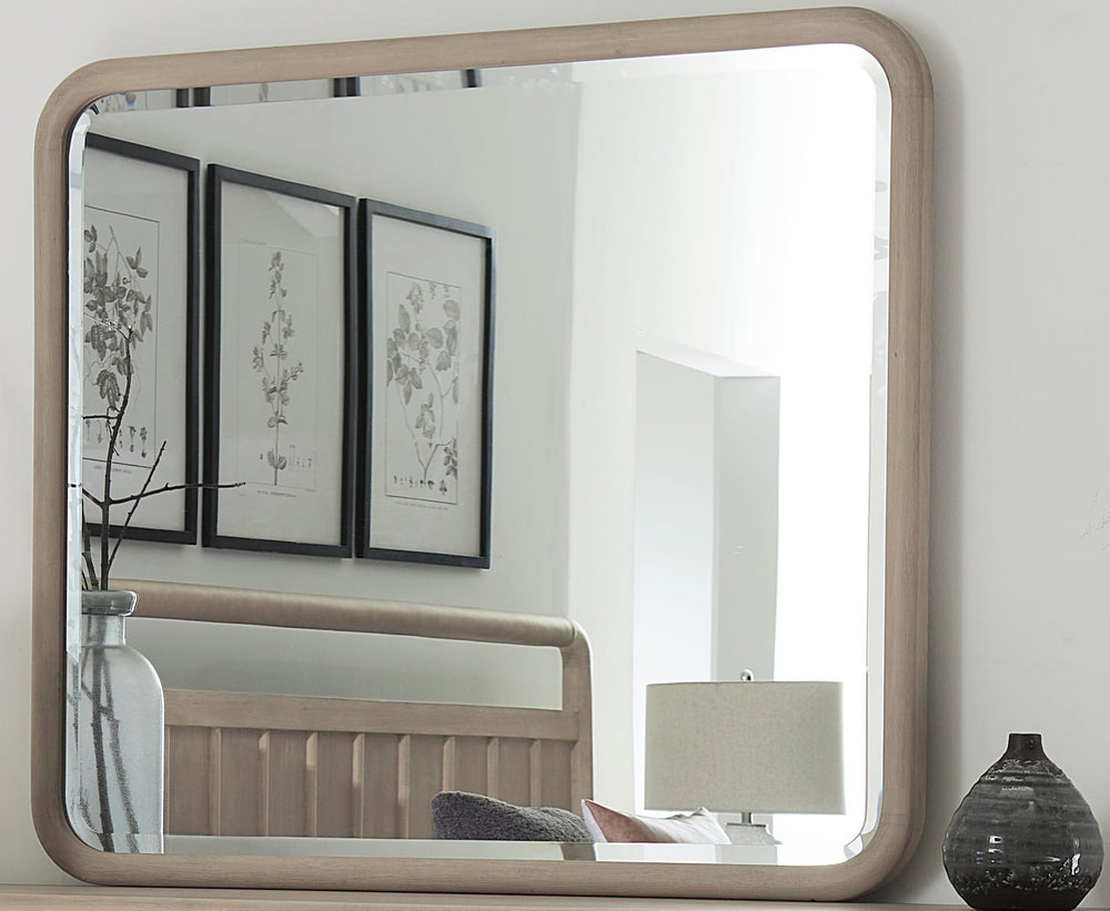 Camden Wall or Dresser Mirror in Chai — styled in a room