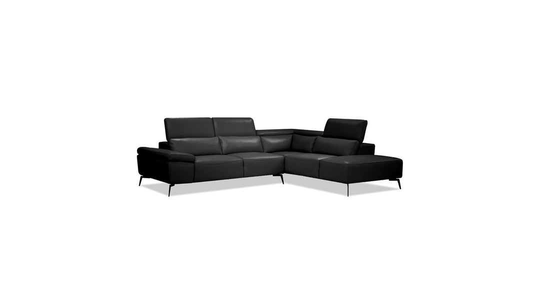 CAMELLO Leather Sectional in Black by Mobital product view