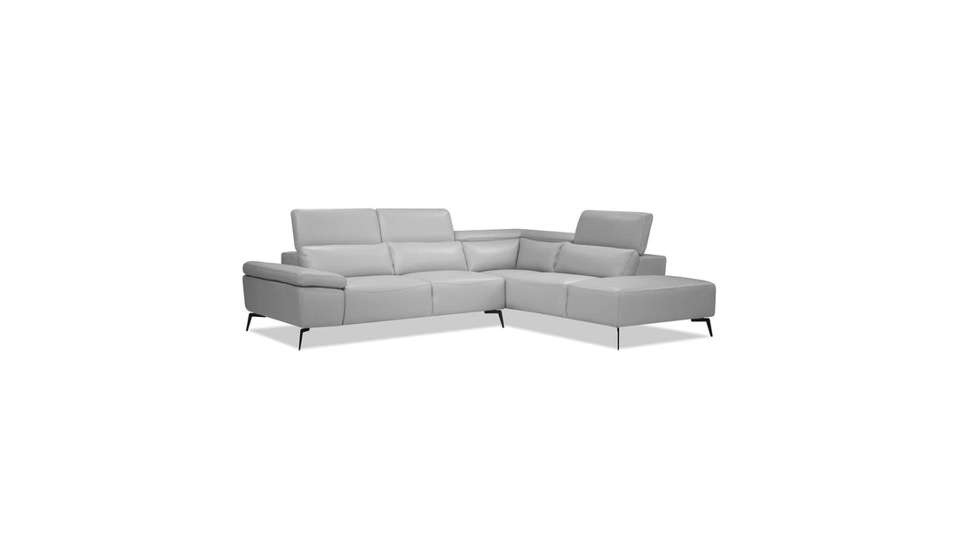 CAMELLO Leather Sectional in Silver by Mobital product view