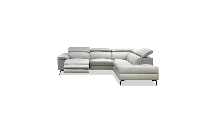 CAMELLO Recliner Leather Sectional in Silver by Mobital product view