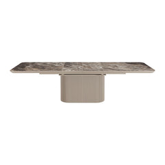 Cannon Double Extension Dining Table by Modus in Minerals and Taupe — product view on a white background