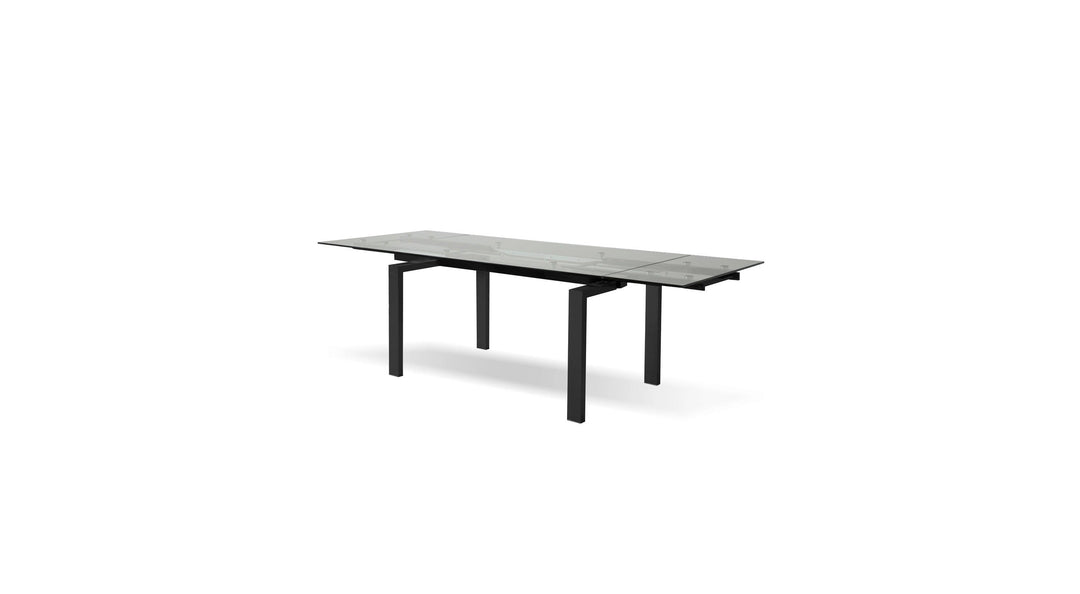 CANTRO Dining Table in Clear Glass - Black by Mobital product view
