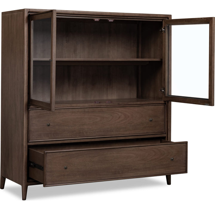 Carlisle Door Chest in Pecan Pie — with drawers open
