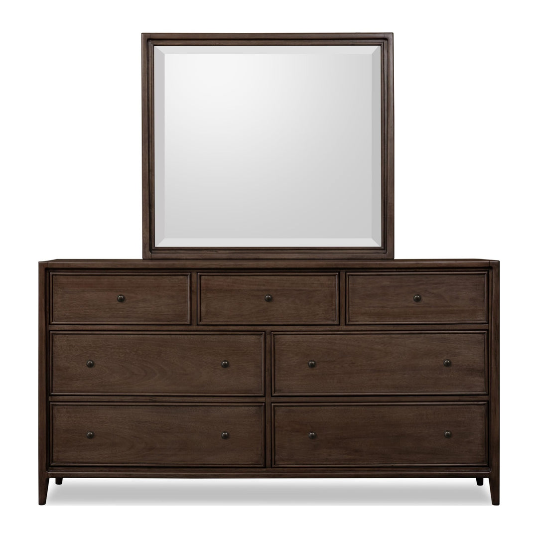 Carlisle Dresser by Modus in Pecan Pie — on a white background with the matching mirror (sold separately)