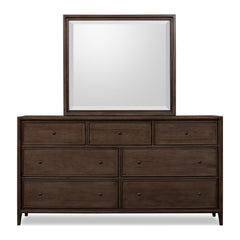 Carlisle Dresser by Modus in Pecan Pie — on a white background with the matching mirror (sold separately)