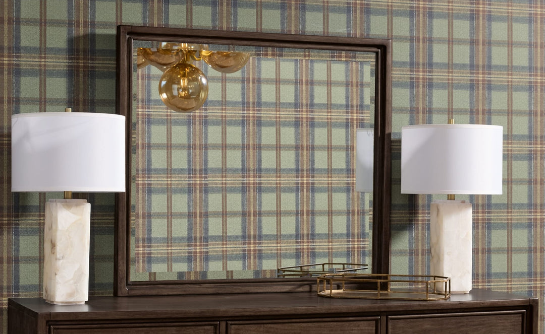 Carlisle Dresser Mirror in Pecan Pie — styled on the matching dresser (sold separately)