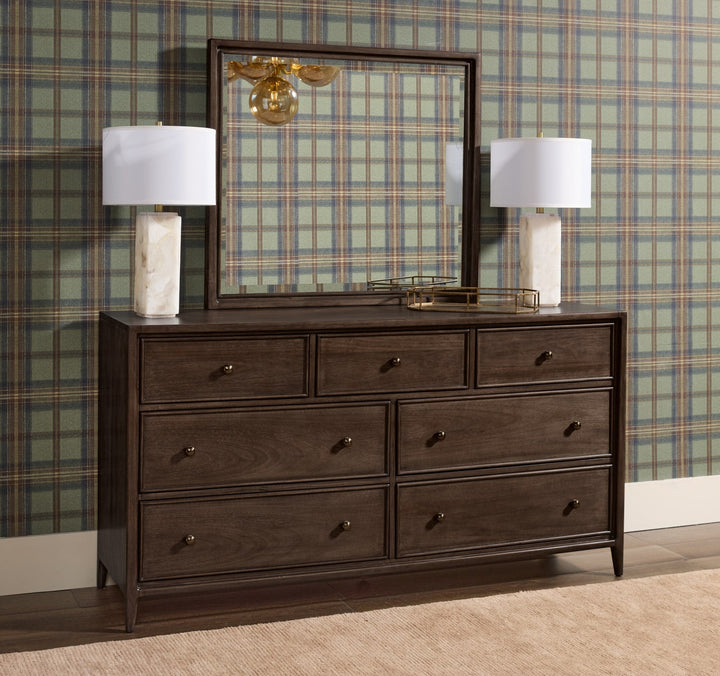Carlisle Dresser Mirror in Pecan Pie — styled on the matching dresser (sold separately)
