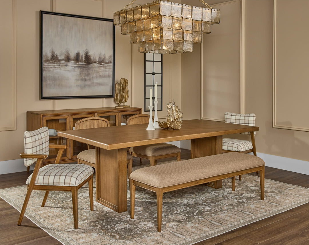 Carlisle Fixed Dining Table in Toffee Crunch — lifestyle photo