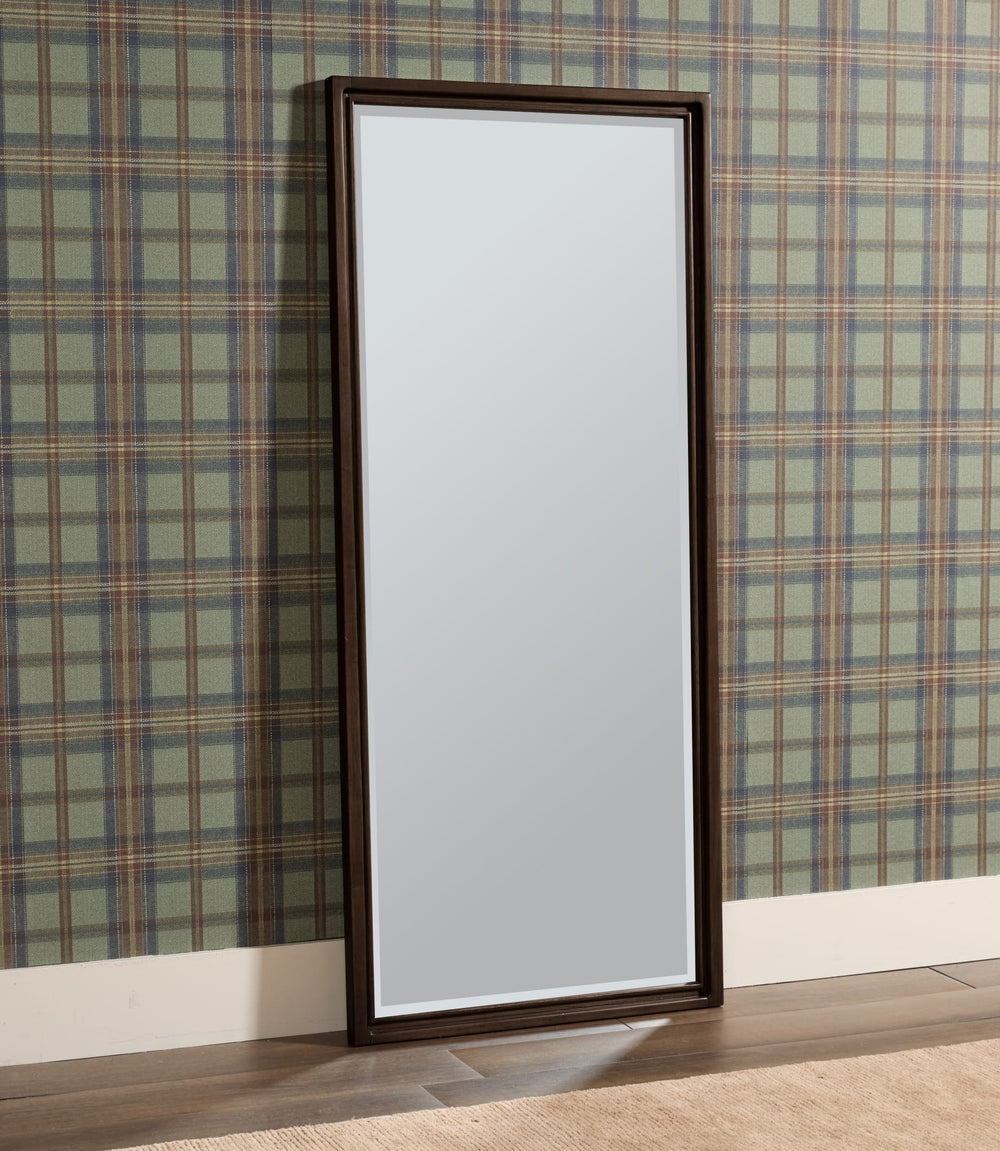 Carlisle Floor Mirror in Pecan Pie — styled in a room