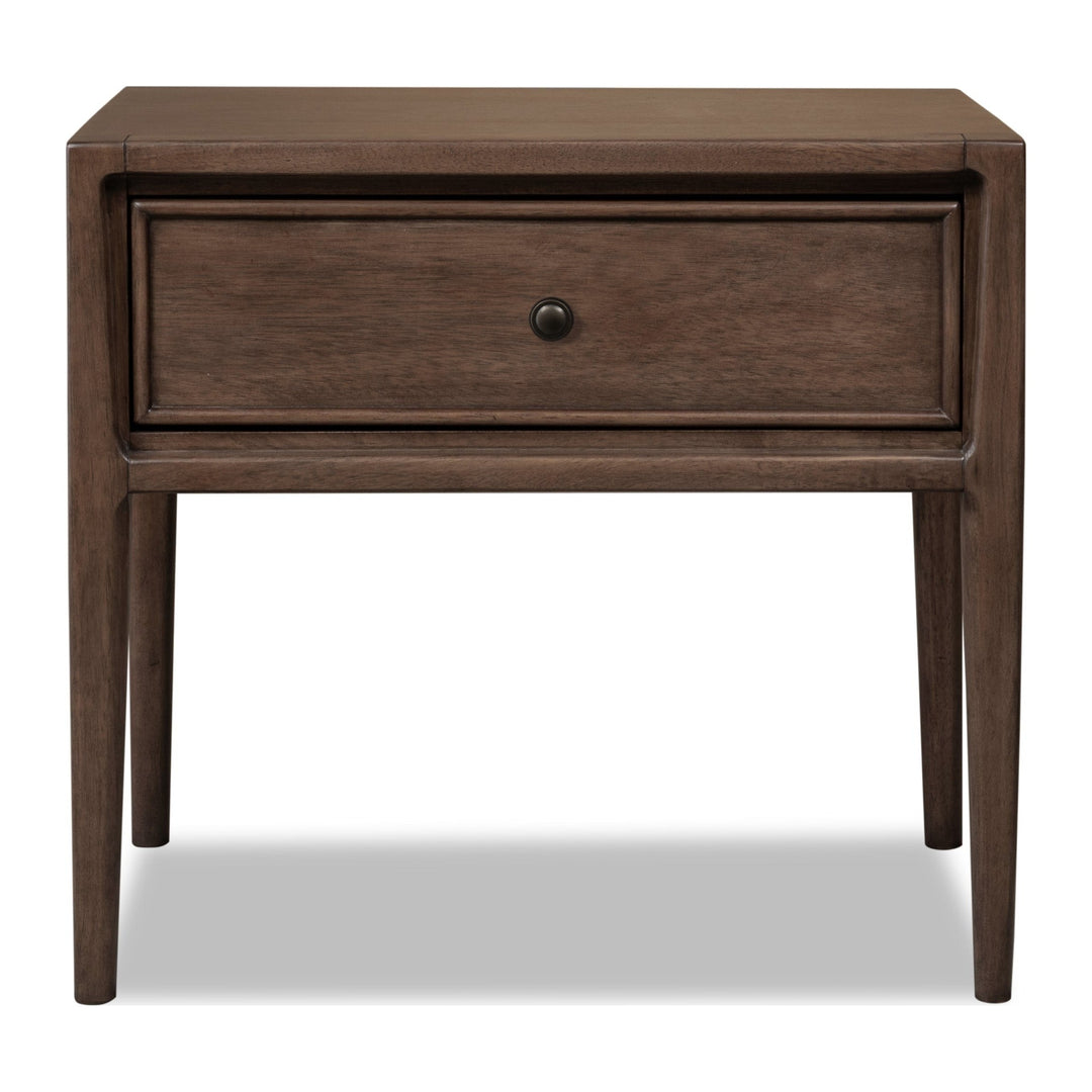 Carlisle One Drawer Nightstand with Cord Management by Modus in Pecan Pie — on a white background