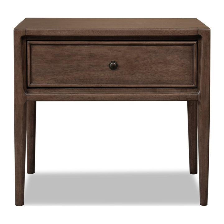 Carlisle One Drawer Nightstand with Cord Management by Modus in Pecan Pie — on a white background