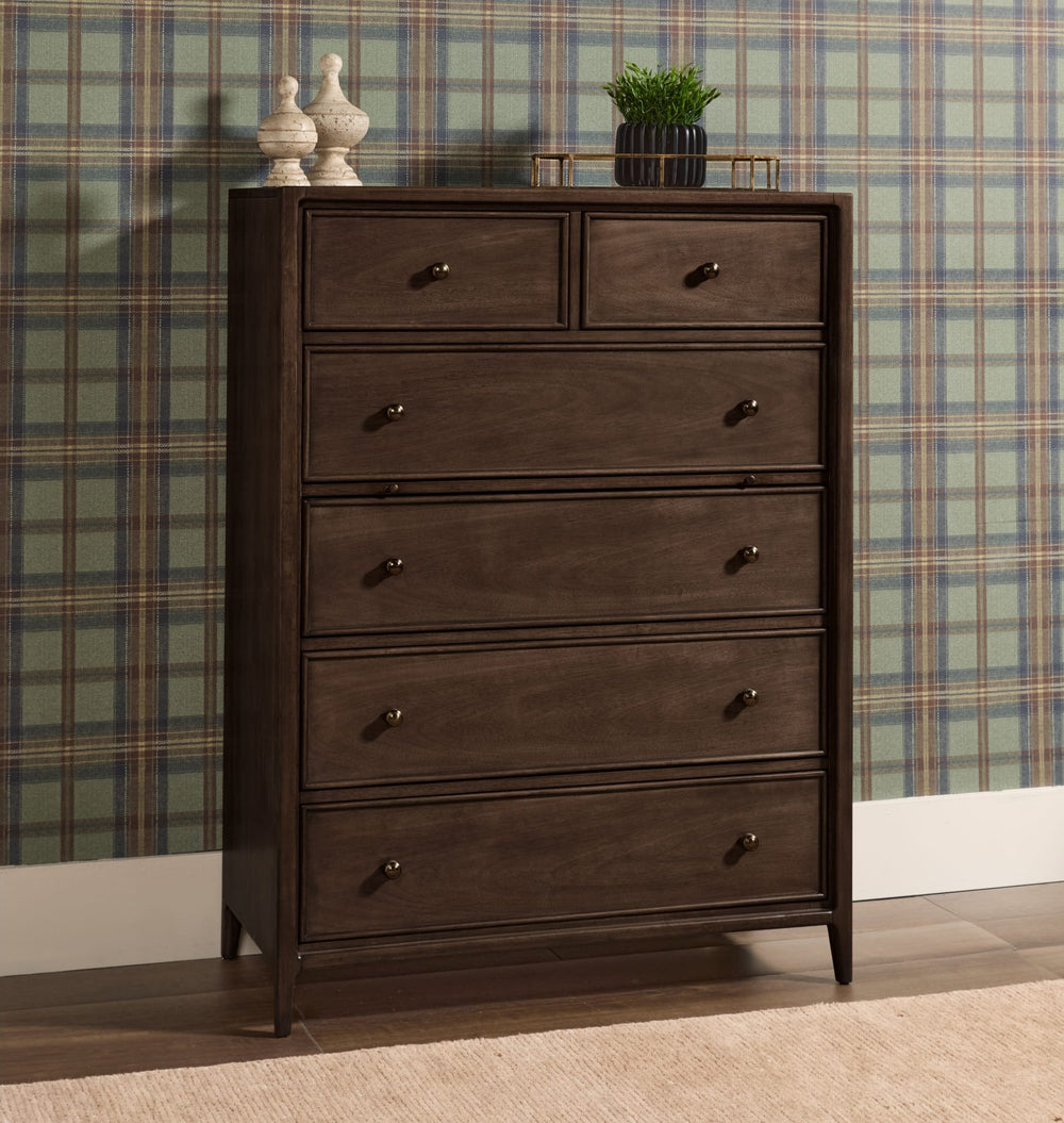 Carlisle Six Drawer Chest in Pecan Pie — styled in a room
