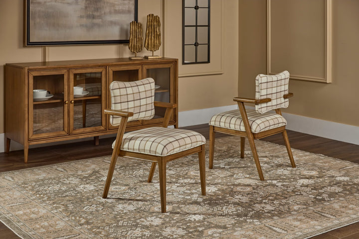 Carlisle Upholstered Arm Chair in Picnic — lifestyle photo