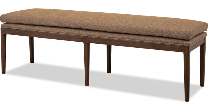 Carlisle Upholstered Bench in Pecan Pie — on a white background