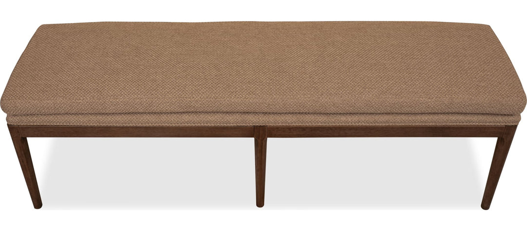 Carlisle Upholstered Bench in Pecan Pie — on a white background
