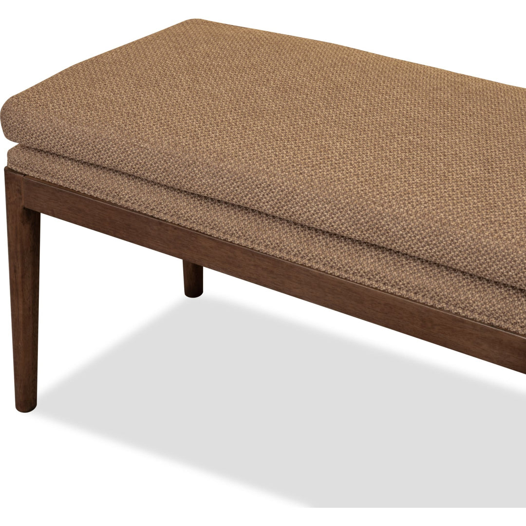 Carlisle Upholstered Bench in Pecan Pie — detail view