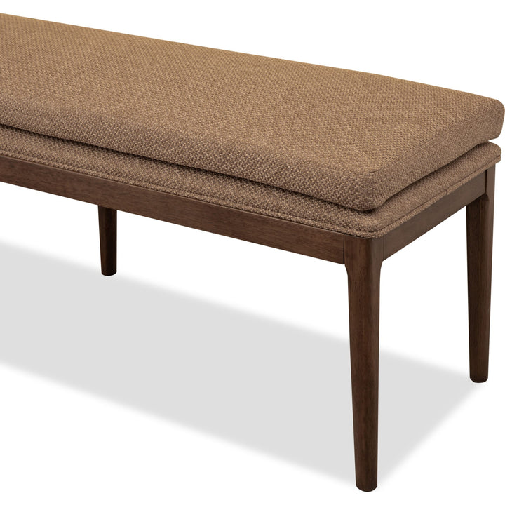 Carlisle Upholstered Bench in Pecan Pie — detail view