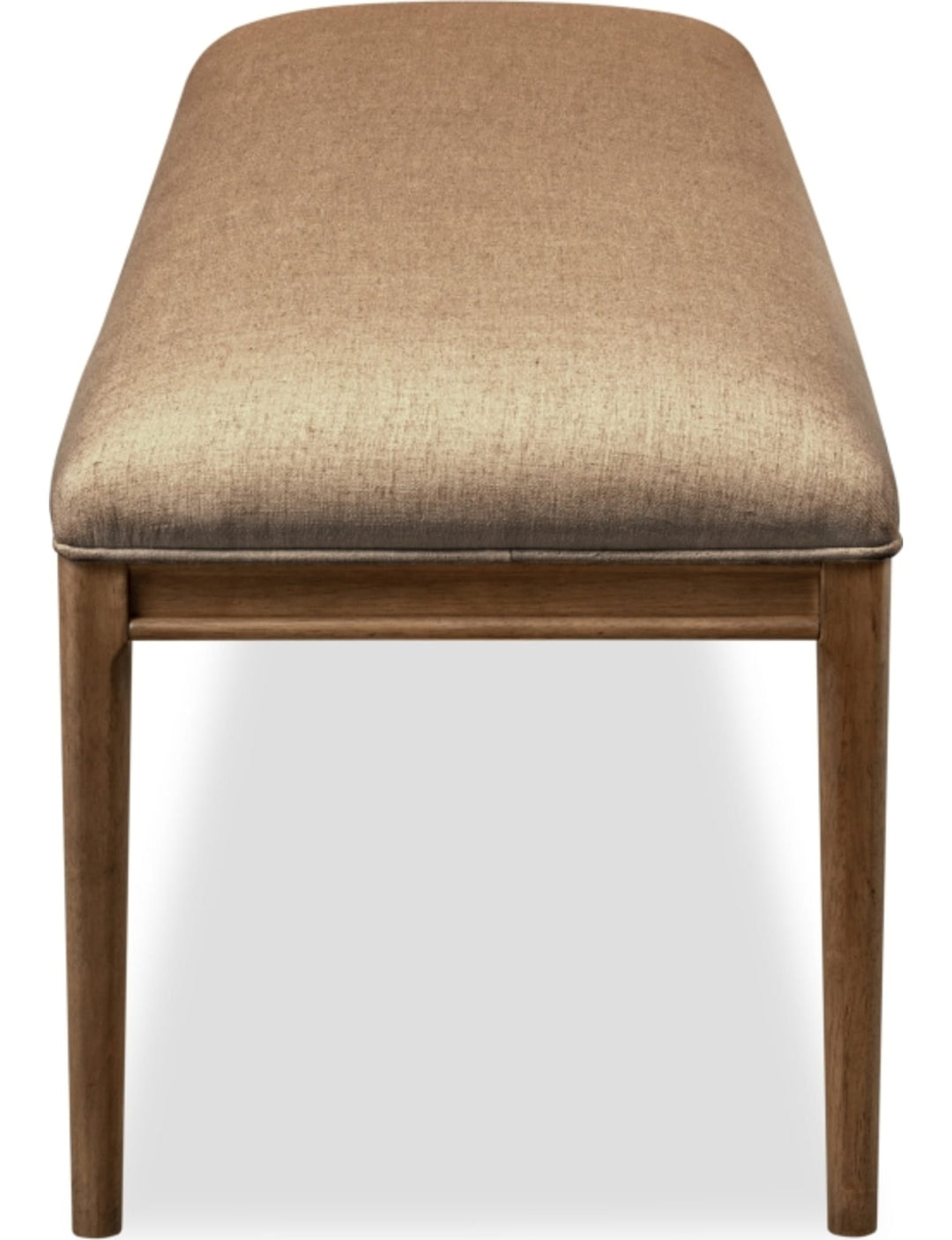 Carlisle Upholstered Dining Bench in Wheat Bread and Toffee Crunch — product view on a white background
